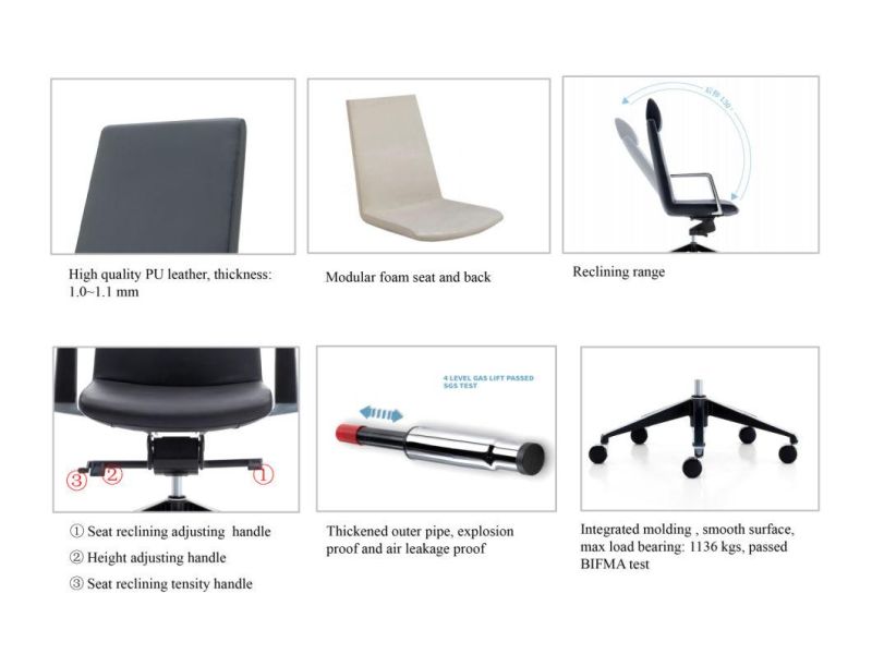 Zode Foshan Furniture New Modern Design PU Leather Executive Office Chair