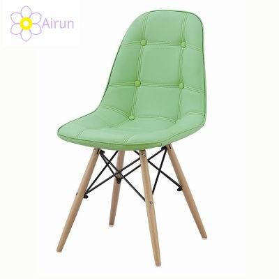 Wooden Leg PU Leather Cover Plastic Dining Chair