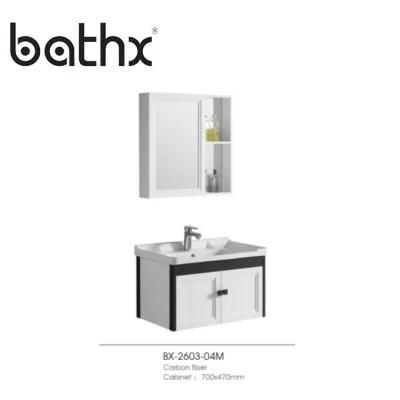 Good Quality Bathroom Mirror Ceramic Basin Include Aluminum Cabinet Modern Hotel Furniture