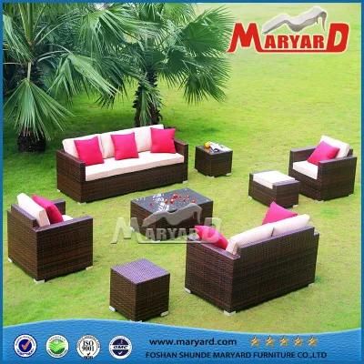 Modern Home Hotel Outdoor Relaxation Lounge Rattan Fashion Terrace Garden Furniture with Chair Table Leisure Sofa Set