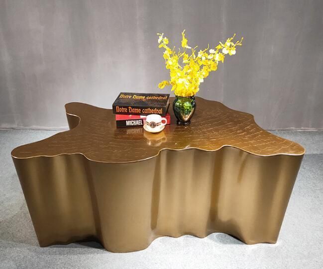 Plated Gold Stainless Steel Cloud Shaped Tea Table