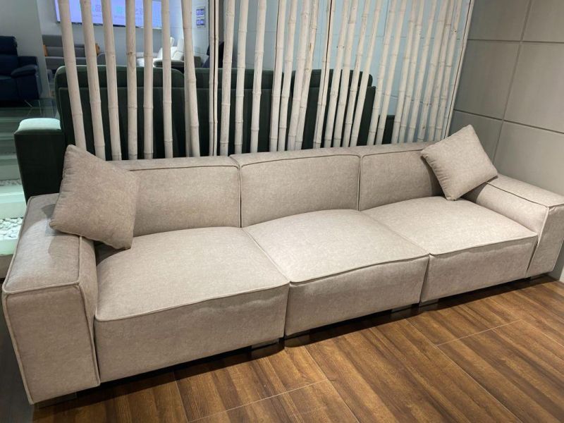 High Quality Eucalyptus Fabric Cover Down Cushion Living Room Furniture 3 Seat Modern Sofa