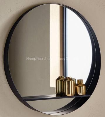 Wall Mounted Metal Frame Black Bathroom Mirror for Decoration