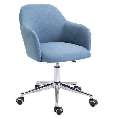Modern Furniture Upholstered Leisure Velvet Gold Chrome Leg Swivel Height Adjustment Home Office Chair