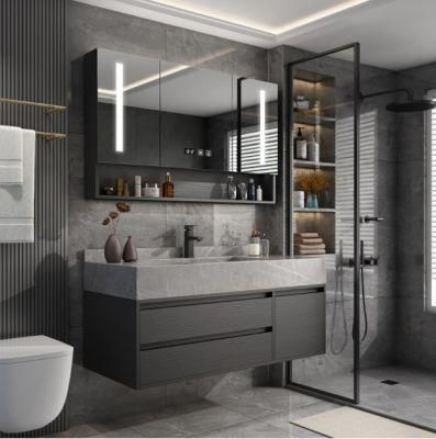 Light Luxury Rock Board One Nordic Bathroom Cabinet Combination Modern Simple Hand Wash Basin Toilet Wash Table Mirror Cabinet