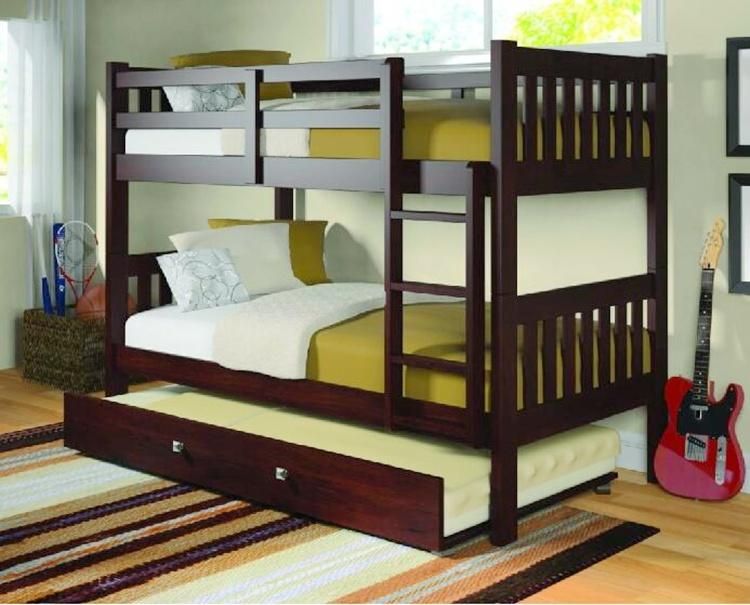 Triple Bunk Bed Twin Full Twin Double Over Double Bunk Beds for Kids Adult with Ladder and Trundle