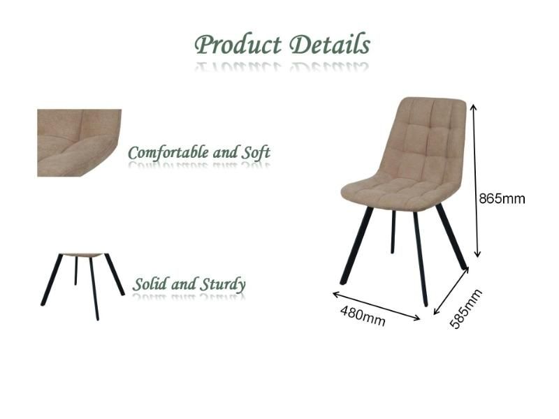 Molded Home Office Fabrics Upholstered Dining Chair Restaurant Coffee Shop Furniture Dining Chairs with Metal Legs