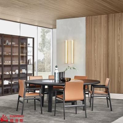 New Wood Chair Modern Dining Room Furniture Fabric / PU Upholstered Dining Chair