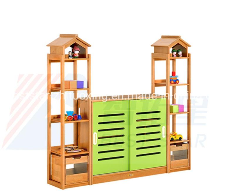 Daycare Kids Cabinet with Door, School Furniture Children Cabinet, Playroom Furniture Toy Storage Cabinet, Combination Cabinet for Kindergarten and Preschool