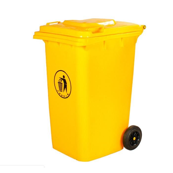 Outdoor Thick Plastic Trash Can, Outdoor Trash Can with Cover, Outdoor Community Restaurant Park Hotel Factory Wheeled Trash Can