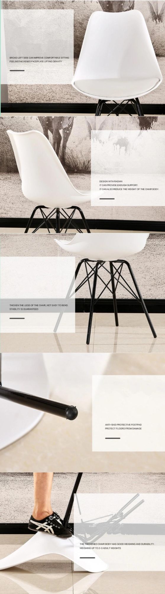 Modern Minimalist Home Nordic Restaurant Soft Cushion Chair Backrest Stool Casual Creative Light Luxury Dining Chair