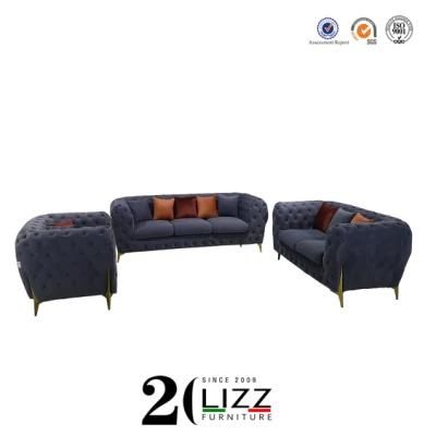 Luxury European Modern Office Royal Chesterfield Fabric Sofa Chair
