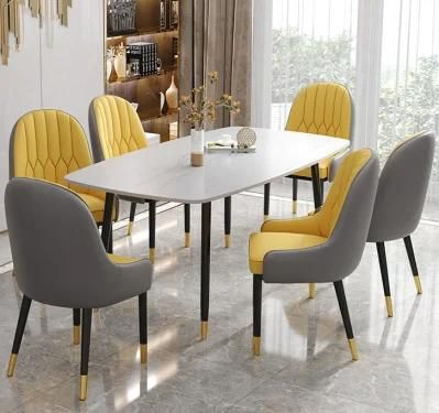 Modern Style Dining Table with Rock Plate Top