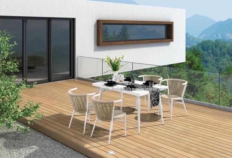Modern New Design Stackable Chair Aluminium Frame PE Rattan Weaving Outdoor Dining Furniture