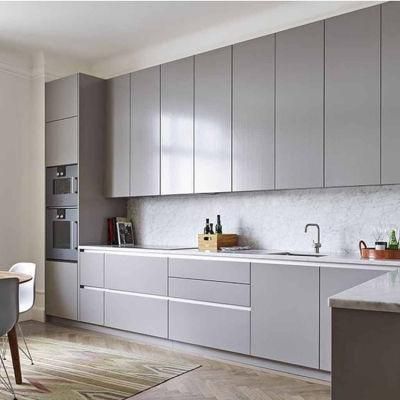 Laminate Materials Wood Kitchen Cabinet with LED Light