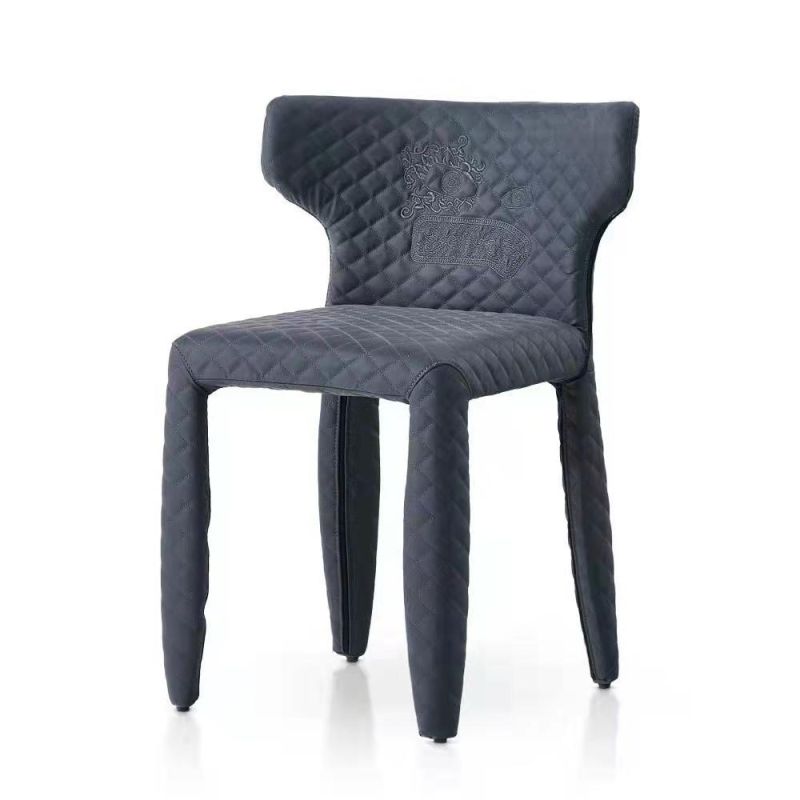 Luxury Moulded Foam Upscale Soft Leather Dining Chair with Logo