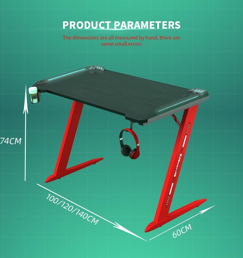 Elites Modern Low Pricebest Home Furniture Computer Gaming RGB Light Computer Gaming Desk Chair Table