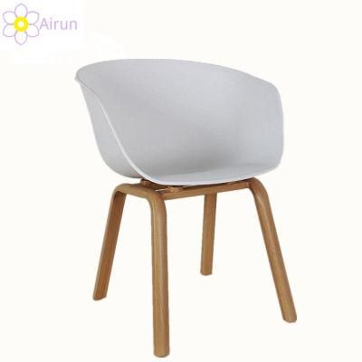 Modern Multicolor Plastic Chair Metal Legs Dining Chairs with Armrests
