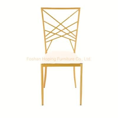 Cross Back Side Chair X Back for Kitchen Restaurant Dining Room Wedding Events Furniture Good Stackable Cheaper PU Dining Room Chair