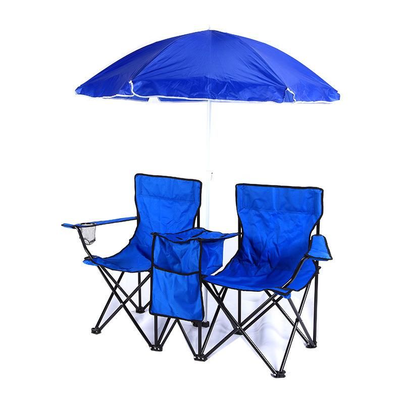 Double Steel Folding Cooler Chair with Umbrella (ERH-2003)