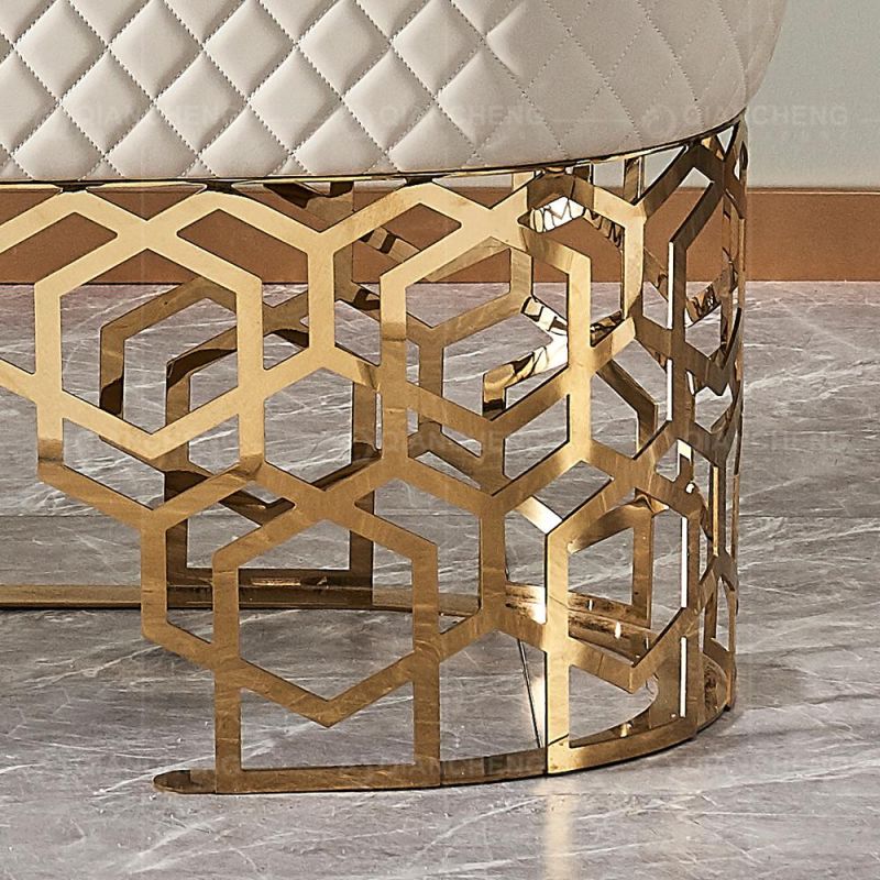 Modern Home Furniture Gold Stainless Steel Marble Dining Table