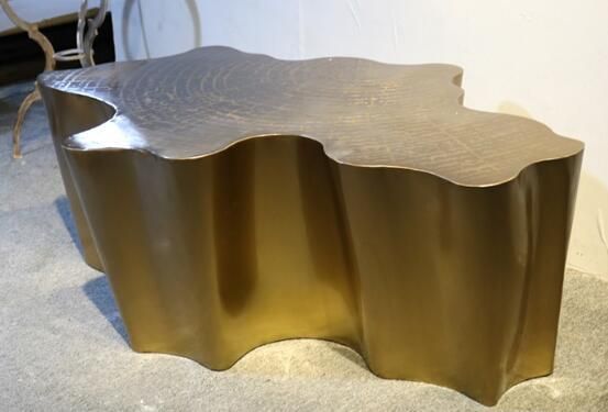 Plated Gold Stainless Steel Cloud Shaped Tea Table