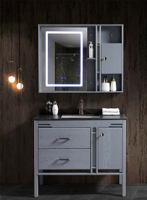 Gray High Grade Plywood Cabinet with Mirror Box and Intelligent Mirror
