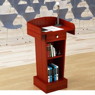 OEM Accepted Commercial Used Floor Standing Wooden Lectern Podium Rostrum