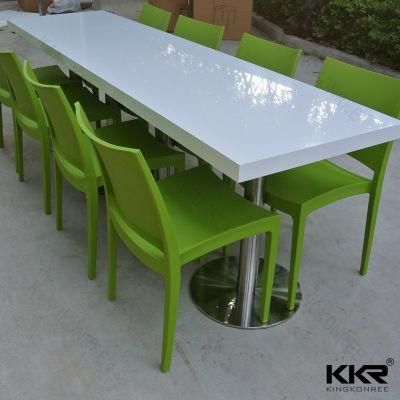 Artificial Stone Fast Food Court Chairs Tables Restaurant Table Top Set