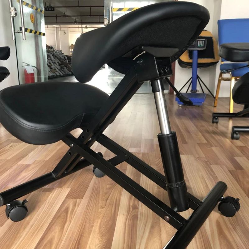 Adjustable New White Saddle Seat Kneeling Chair