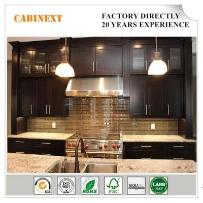 Black Shaker Style Ready Made Solid Wood Kitchen Cabinets