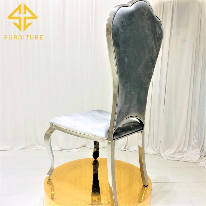 Hote Sale Hotel Furniture Velvet Upholstered Chrome Dining Chair