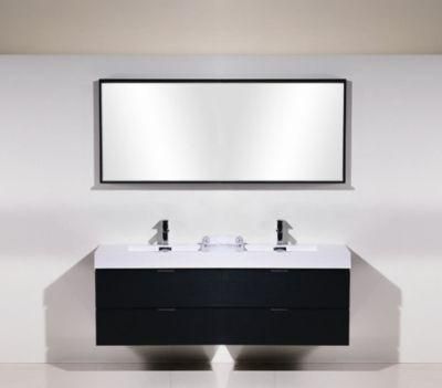 72 Inch Double Basin Bathroom Vanity Carbon Fiber Bathroom Cabinet
