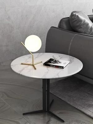 Nordic White Marble Modern Luxury Round Coffee Tables for Living Room