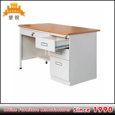 Metal Computer Table Modern Office Furniture Three Drawers Desk Office Table