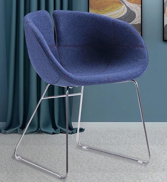 New Design Simplified Italian Designer Injection Foam Fabric Chair