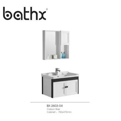 Modern Style Hotel Furniture High Quality Wall-Mounted White Aluminum Bathroom Sink Cabinet