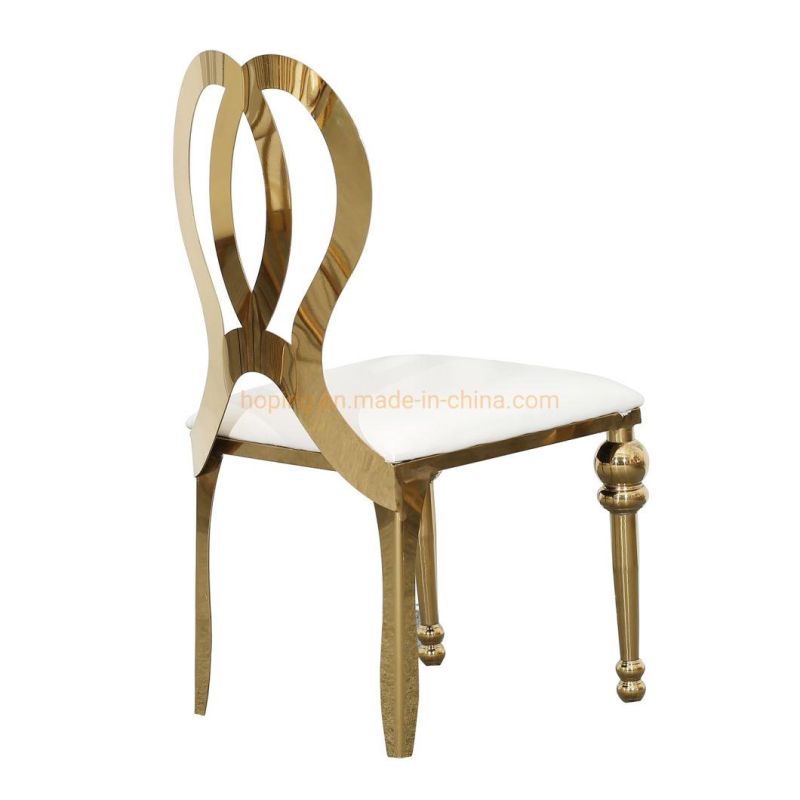 Modern Leisure Chair/Living Room Chairs/Modern Furniture/Restaurant Chair Gold with White Wedding and Event Dining Chairs Home Party Furniture for Sale