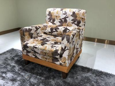 Wholesale Foshan Home Furniture Wooden Fabric Sofa for One Seat
