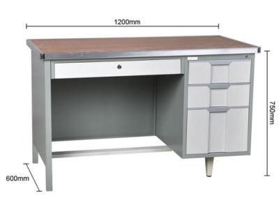 Knock Down Structure Metal Body Office Table with 3 Drawer