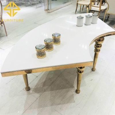 Sawa Modern Design Golden Marble Top Table for Banquet Use
