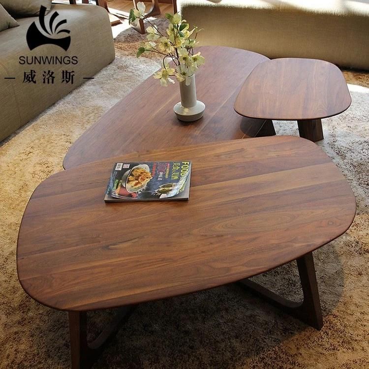 Good Price Living Room Tea Table Dissymmetric Oval Shape