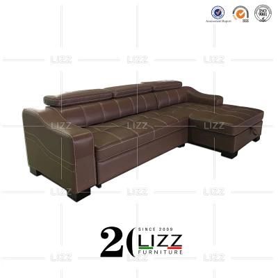 Classical Contemporary Hotel Home Furniture Living Room European L Shape Genuine Leather Sofa