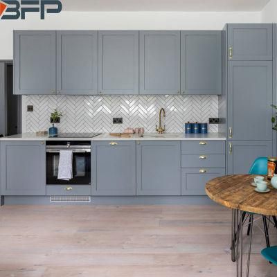 Small Eat-in Laminated Kitchen Cabinets Grey Chinese Furniture