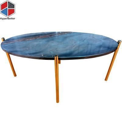 Focus on Project Since 2005 Blue Oval Marble Tea Table Coffee