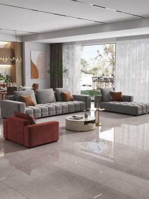 Technology Cloth Sofa Simple Living Room Small Apartment Combination Set Matte Flannel Household