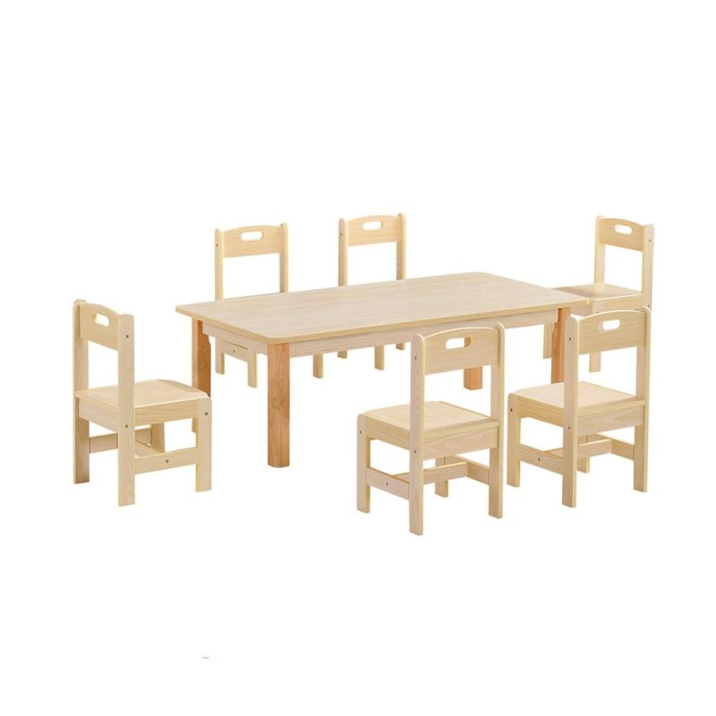 Preschool and Kindergarten Kids Classroom Table, Kids Square Wooden Classroom Student Table, Factory Supply Modern Children Wooden Round Table