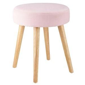 Modern Fabric Home Hotel Office Living Room Furniture Round Foot Stool Kids Ottoman Dining Chair