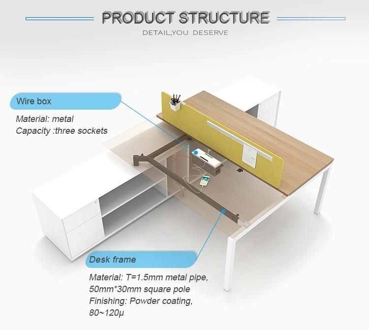 Office Furniture Boss Design Cabinet Table Simple Modern Double Office Computer Table