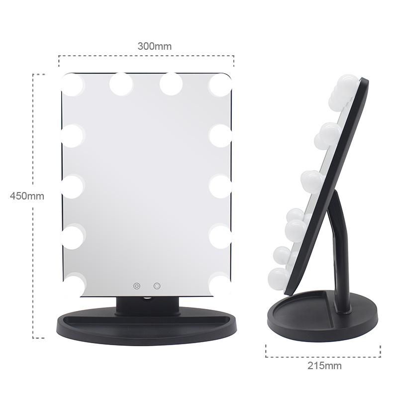 LED Furniture Large Frameless Makeup LED Hollywood Mirror with Light Bulbs